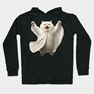 Funny Cute Ghost Kitty - Adorable Spooky Cat Art Hoodie